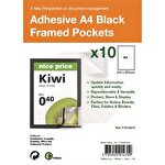 Pelltech A4 Self-Adhesive Display Frame with Magnetic Closure Black Pack of 10