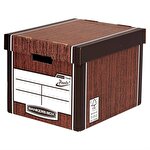 Fellowes Bankers Box® Premium 726 Presto™ Tall Cardboard Storage Box Woodgrain