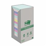 Post-it® Recycled Sticky Notes 76 x 76 mm Assorted Colours 100 Sheets Pack of 16