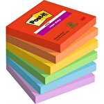 Post-it® Super Sticky Notes 76 x 76 mm Playful Colours 90 Sheets Pack of 6