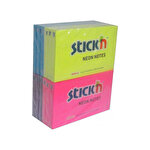 Sticky Notes 76x127mm 100 Sheets Neon Colours Pack of 12