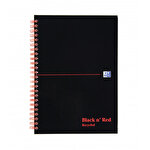 Oxford Black 'n' Red A5 Wirebound Hard Cover Notebook Recycled Ruled 140 Pages