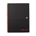 Oxford Black 'n' Red A4 Plus Wirebound Hard Cover Notebook Ruled 140 Pages