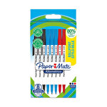 Paper Mate Kilometrico Recycled Assorted Colour Ball Pens Pack of 8
