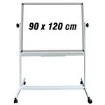 Avansas Double-Sided Revolving Mobile Non-Magnetic Whiteboard, Roller Stand, Pen Tray, Metal Trim 90 x 120 cm Landscape
