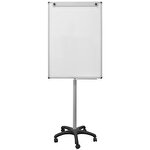 Avansas Non-Magnetic Mobile Flipchart Easel Whiteboard, Height-Adjustable Roller Stand, Pen Tray, Aluminium Trim 70 x 100 cm