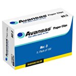 Avansas No.3 Paperclips 28 mm Pack of 100