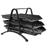 Ark 1900 Letter Tray Plastic Movable Black 3-Tier