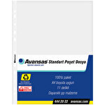 Avansas A4 Punched Pocket 40 Micron Pack of 100