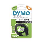 Dymo LetraTag Authentic Multi-Purpose Paper Label Tape, Self-Adhesive, Black Print on White, 12 mm x 4 m