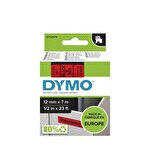 Dymo D1 S0720570 / 45017 Authentic Label Tape, Self-Adhesive, Black Print on Red 12 mm x 7 m