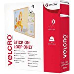 Velcro® Self-Adhesive Strip, Stick On Tape, Loop Side Only, 20 mm x 10 m White