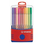 Stabilo Pen 68 Felt Tip Colouring Pen 1.0 mm Line Fibre Tip Assorted Pack of 20