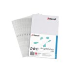 Rexel Budget A4 Punched Pocket 40 micron Pack of 100