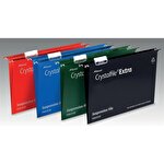 Rexel Crystalfile Extra Foolscap Suspension File 15 mm Green Pack of 25