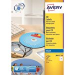 Avery J8676-100 Self-Adhesive Full Face CD/DVD Labels, 2 Labels Per A4 Sheet, 117 mm Diameter, 200 Labels, White