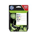 HP 364 Original Ink Cartridge Black/Cyan/Magenta/Yellow N9J73AE 1x6 ml 3x3 ml Multipack of 4