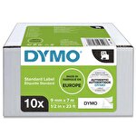 Dymo D1 2093096 / 40913 Authentic Label Tape, Self-Adhesive, Black Print on White 9 mm x 7 m Pack of 10