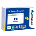 Avansas C6 Wallet Peel & Seal Envelopes 114 x 162 mm 100 gsm White Pack of 100