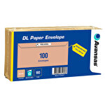 Avansas DL Wallet Peel & Seal Envelopes 110 x 220 mm 90 gsm Manilla Pack of 100
