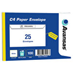 Avansas C4 Pocket Peel & Seal Envelopes 229 x 324 mm 100 gsm White Pack of 25