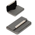 Mimaks 2855-G Leather Card Holder Grey
