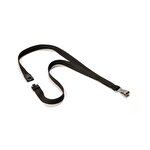 Durable Textile Lanyard 15 mm Black Pack of 10