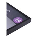 Seco A4 Brushed Black Aluminium Picture Frame with Perspex Safety Glass