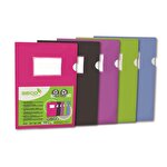 Seco A4 Slip Files with Business Card Pocket Assorted Colours 140 micron Pack of 5