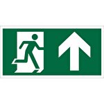 Seco Exit Up/Ahead Arrow Sign Semi-Rigid Plastic Peel & Stick 300 x 150 mm Green & White