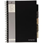 Pukka Pad Wirebound Project Book A4 Polypropylene Cover Ruled 250 Pages Black Pack of 3