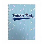 Pukka Pad Glee Jotta Wirebound Notebook A4 Card Cover Ruled 200 Pages Light Blue Pack of 3