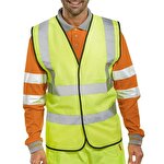 B-Seen EN ISO 20471 Safety Vest Saturn Yellow XL