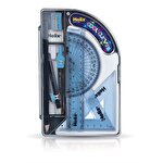 Helix Cool Curves Maths Set with Plastic Case - 9 Piece Kit Assorted Colours
