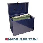 Cathedral Metal Suspension File Box A4 Blue