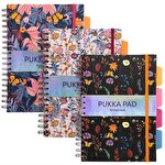 Pukka Bloom B5 Wirebound Hardback Project Book Assorted Colours Pack of 3