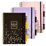 Pukka Rochelle and Jess B5 Wirebound Project Book 200 Page Assorted Colours Pack of 3