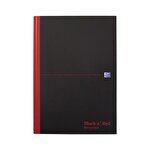 Oxford Black n Red A4 Casebound Hard Cover Notebook Recycled Ruled 192 Pages Matt Black
