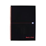 Oxford Black n Red A4 Wirebound Hard Cover Notebook Ruled 140 Pages Black/Red