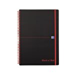 Oxford Black n Red A4 Wirebound Polypropylene Cover Notebook Ruled 140 Pages Black/Red