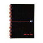 Oxford Black n Red A5 Wirebound Card Cover Notebook Ruled 100 Pages Black/Red