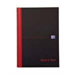 Oxford Black n Red A5 Casebound Hard Cover Notebook Ruled 192 Pages Black/Red