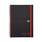 Oxford Black n Red A5 Wirebound Polypropylene Cover Notebook Ruled 140 Pages Black/Red