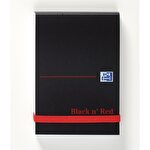 Oxford Black n Red A7 Casebound Polypropylene Cover Notepad Plain 192 Pages Black/Red 