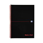 Oxford Black n Red A4 Wirebound Soft Cover Notebook Ruled 100 Pages Black/Red 