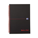 Oxford Black n Red A5 Wirebound Hard Cover Notebook Ruled 140 Pages Matt Black/Red 