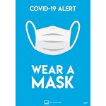 Avery Covid19 Self-Adhesive Poster Wear a Mask A4 297 x 210 mm Pack of 2