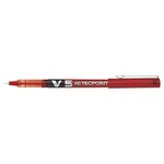 Pilot Hi-Tecpoint V5 Rollerball Pen Liquid Ink 0.5 mm Fine Tip Red Pack of 12