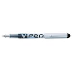Pilot V-Pen Erasable Fountain Pen White Barrel Medium Nib Black Pack of 12