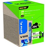 Pilot BeGreen GreenPack of 10 Markers & 10 Refills: Blue V-Board Master Whiteboard Marker Refillable 6 mm Bullet Tip